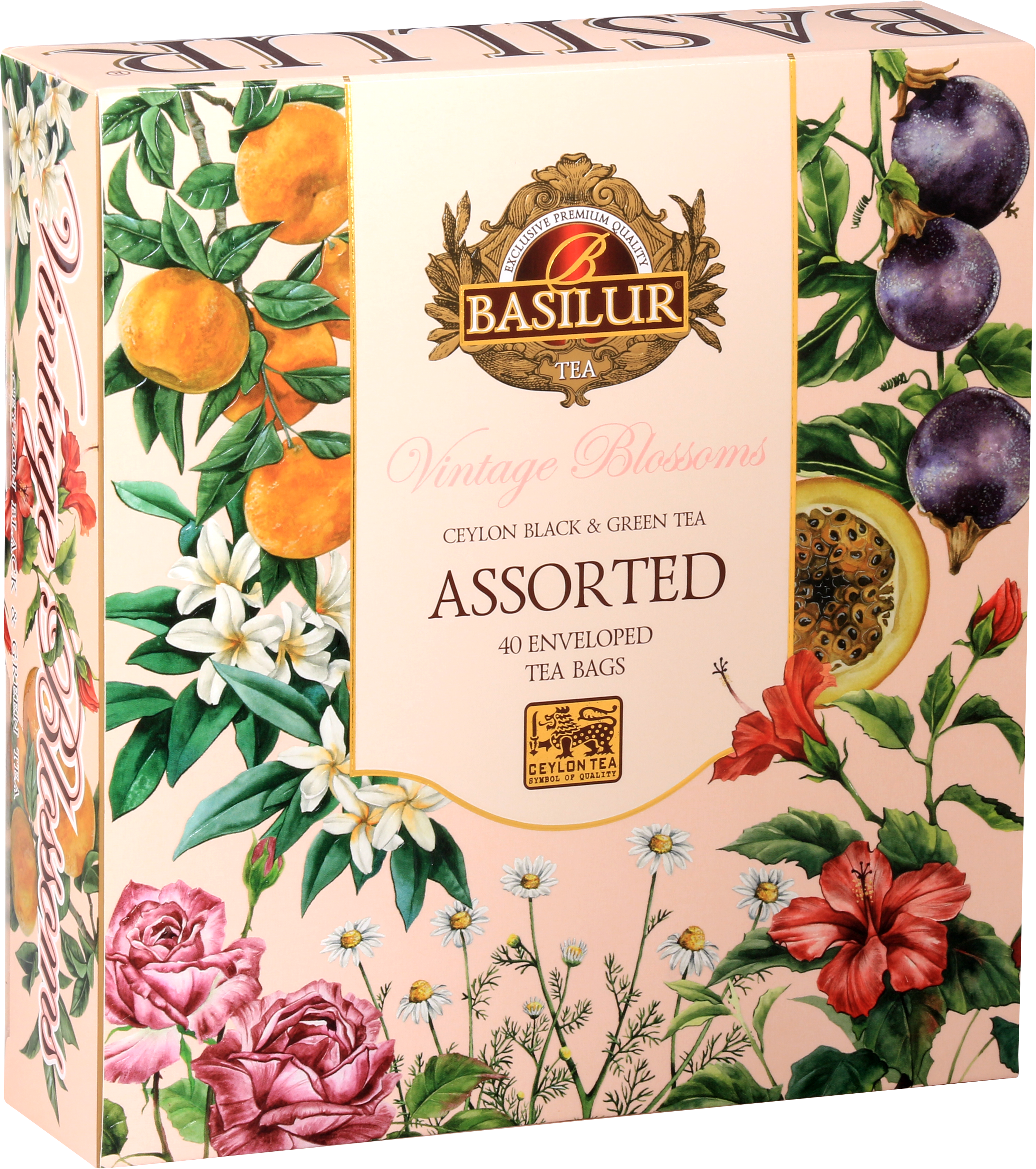 Чай "Basilur" "Винтажные цветы".  Ассорти 40 конв.