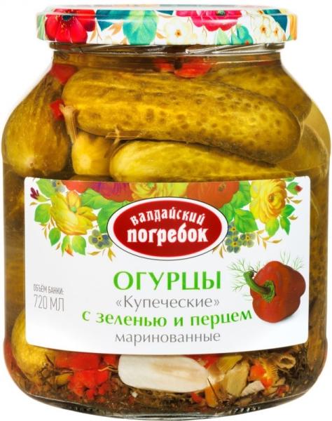 Огурцы «Купеческие» маринованные «Валдайский погребок» 720 мл