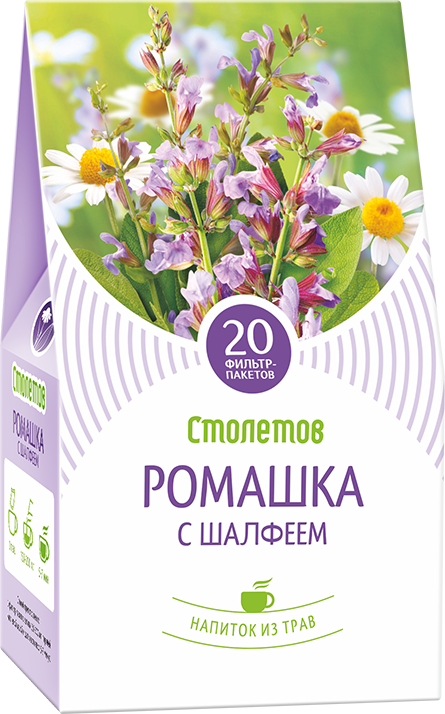 Чайный напиток Столетов "Ромашка с шалфеем" 20 пак.