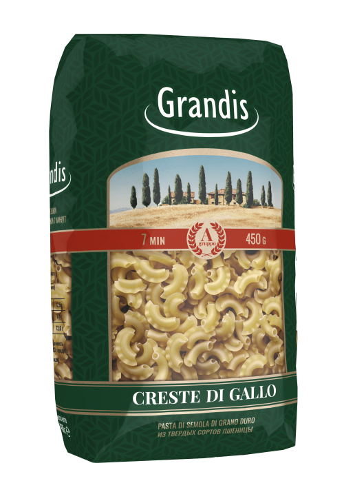 Макаронные изделия «Grandis».  Гребешки  450г