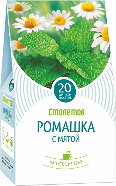 Чайный напиток Столетов "Ромашка с мятой" 20 пак.
