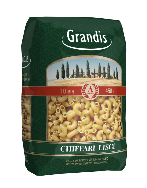 Макаронные изделия «Grandis».  Рожки гладкие  450г