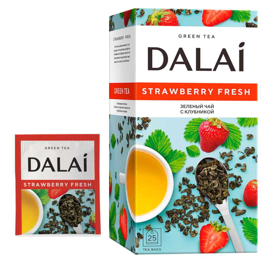 Чай зеленый Dalai Strawberry fresh 25 конв.