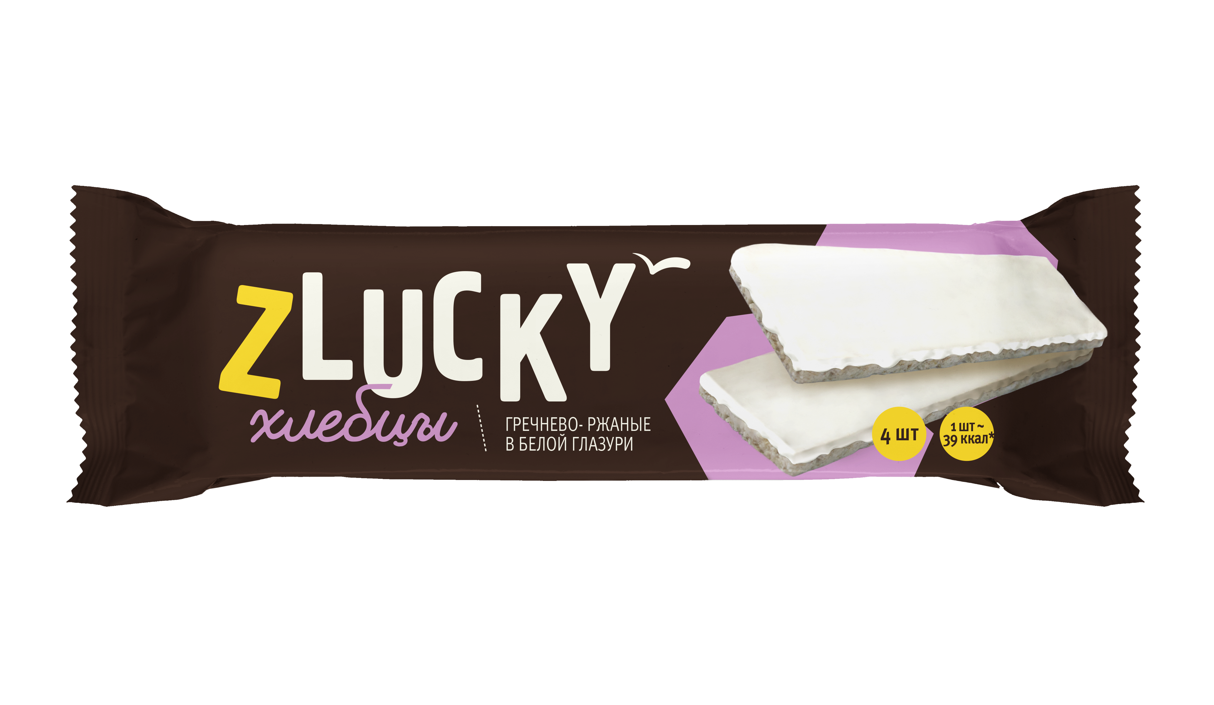 Хлебцы "Z LUCKY " Гречнево-ржаные в белой глазури , 35 г