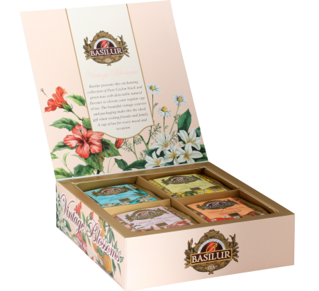 Чай "Basilur" "Винтажные цветы".  Ассорти 40 конв.