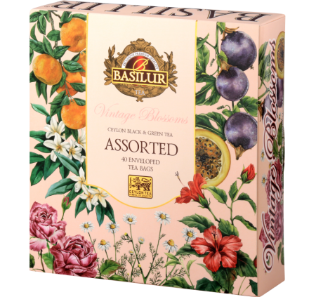 Чай "Basilur" "Винтажные цветы".  Ассорти 40 конв.